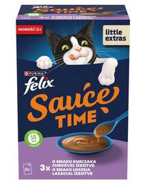 FELIX Sauce Time Chicken and Salmon 6x40g kuřecí a losos, doplňkové mokré krmivo pro kočky