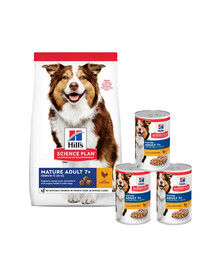 HILL'S Science Plan Canine Mature Adult Chicken New 14 kg + 3 konzervy ZDARMA