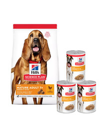 HILL'S Science Plan 7+ Dog Mature Light Medium Chicken 14 kg + 3 konzervy ZDARMA