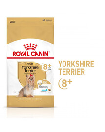 ROYAL CANIN Yorkshire Terrier 8+ Adult 2x1,5 kg suché krmivo pro starší psy plemene Yorkshire teriér, starší 8 let