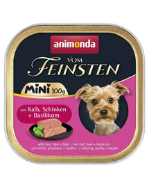 ANIMONDA Vom Feinsten Mini s telecím, šunkou a bazalkou 100g paštika pro psy malých plemen