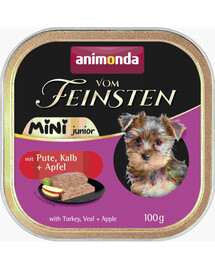 ANIMONDA Vom Feinsten Mini Junior s krůtím, telecím a jablkem 100g paštika pro psy malých plemen