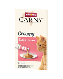 ANIMONDA Carny Creamy s lososem a taurinem 6x15 g krémový pamlsek pro kočky