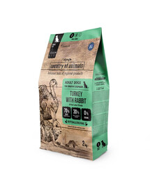 COUNTRY OF ANIMALS Dog Turkey with Rabbit S 2 kg krůta s králíkem, krmivo pro psy