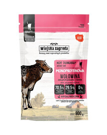 WIEJSKA ZAGRODA Monoproteinové hovězí suché krmivo pro kočky 800 g