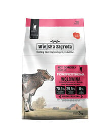 WIEJSKA ZAGRODA Monoproteinové hovězí suché krmivo pro kočky 3 kg