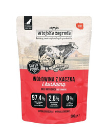 WIEJSKA ZAGRODA Duo Hovězí s kachnou pro psy 500 g