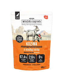 WIEJSKA ZAGRODA Monoproteinové mokré krmivo pro psy s kozím masem 500 g