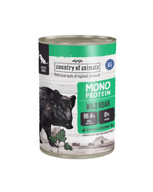 COUNTRY OF ANIMALS Dog Monoprotein Wild Boar 400g divočák, konzerva pro psy