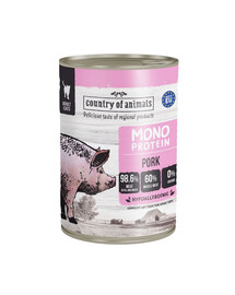 COUNTRY OF ANIMALS Cat Monoprotein Pork 400g vepřové maso, konzerva pro kočky