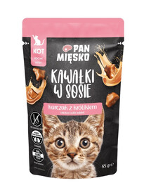PAN MIĘSKO Kousky v omáčce Kuřecí s králíkem mokré krmivo pro koťata 85g