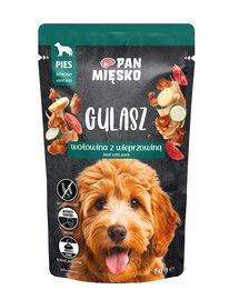 PAN MIĘSKO Guláš Hovězí a vepřové mokré krmivo pro psy 150 g