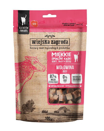 WIEJSKA ZAGRODA Měkké chutné kousky Hovězí pamlsky pro kočky 100 g