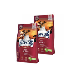 HAPPY DOG Sensible Mini Africa 2x4 kg s pštrosem