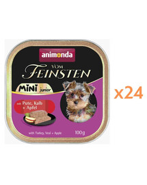 ANIMONDA Vom Feinsten Mini Junior s krůtím, telecím a jablkem 24x100g paštika pro štěňata malých plemen