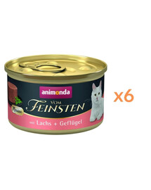 ANIMONDA Vom Feinsten Mousse s lososem a drůbežím masem 6x85 g pěna pro kočky