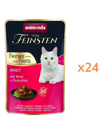 ANIMONDA Vom Feinsten Feines mit Filets Adult Hovězí a krůtí filet 24x85g mokré krmivo pro kočky