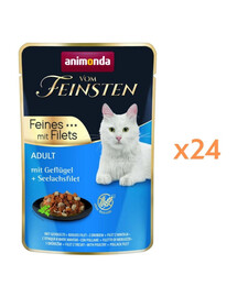 ANIMONDA Vom Feinsten Fines mit Filets Adult Filet z drůbeže a tresky 24x85g konzevy pro kočky