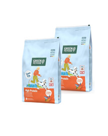 GREEN PETFOOD InsectDog s lososem a vysokým obsahem bílkovin 2x7,5 kg s hmyzím proteinem a lososem pro aktivní psy
