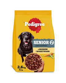 PEDIGREE Senior s drůbežím masem a zeleninou 3x2,6 kg suché krmivo pro starší psy