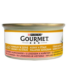 GOURMET Gold losos a kuře v omáčce pro kočky 12x85 g