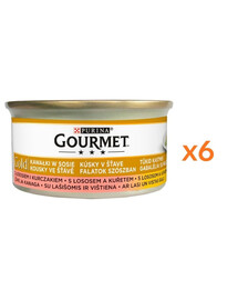 GOURMET Gold losos a kuře v omáčce pro kočky 6x85 g