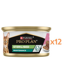 PURINA PRO PLAN Sterilizovaná vlhká paštika s lososem a tuňákem 12x85g mokré krmivo pro sterilizované kočky