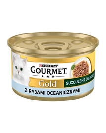 GOURMET Gold Adult Succulent Delights s mořskými rybami 24x85g