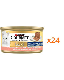 GOURMET Gold Mus s lososem 24x85g konzervy pro kočky