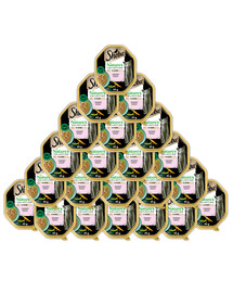 SHEBA Nature’s Collection 22 x 85 g kompletní mokré krmivo pro dospělé kočky s kousky lososa, ozdobené hráškem v omáčce
