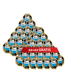 SHEBA Sauce Collection Tray 44 x 85 g kompletní mokré krmivo pro dospělé kočky kousky s tuňákem v omáčce 22+22 ZDARMA