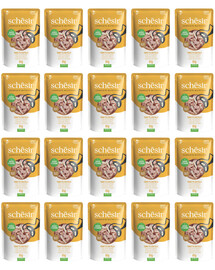 SCHESIR Tuňák s kuřecími řízky v želé pro kočky 12x85 g