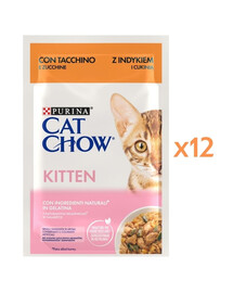 PURINA Cat Chow Kitten Krůtí s cuketou v želé 12x85g krmivo pro koťata