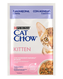 PURINA Cat Chow Kitten Jehněčí s cuketou v omáčce 85 g mokré krmivo pro koťata