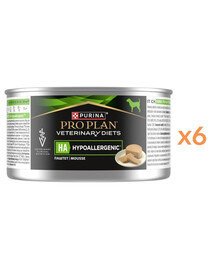 PURINA PRO PLAN Veterinary Diets Canine HA Hypoallergenic 6x195g pro potravinové intolerance, krmivo pro dospělé psy a štěňata