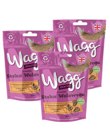 Wagg Mini Steaky s hovězím masem a sýrem pamlsek pro psa 3x125g