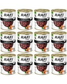 RAFI Classic s divočákem 12x800 g konzervy pro psy