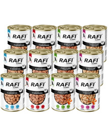 RAFI Classic Mix příchutí v omáčce 12x1240 g konzervy pro psy všech plemen