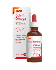 DOLFOS Dolvit Omega 50 ml kyseliny omega pro použití v případě nadměrného vypadávání srsti pro psy a kočky