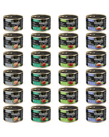 SUPER RAFI Cat Mix 4 Příchutě 24x185g konzervy pro kočky