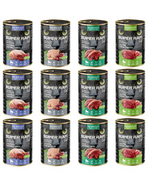 SUPER RAFI Cat Mix 4 příchutě 12x400g mokré krmivo pro kočky