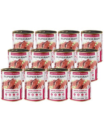 SUPER RAFI s hovězím masem a králičími játry 12x400 g krmivo pro psy