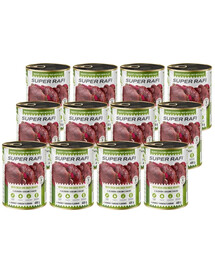 SUPER RAFI s jeleními a kachními srdci 12x400 g krmivo pro psy