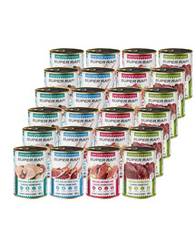 SUPER RAFI Mix příchutí 24x400 g krmivo pro psy