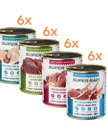 RAFI Super Mix 4 smaków 24x800g pasztet dla psów