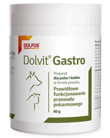 DOLFOS Dolvit Gastro 80g Přípravek pro správnou funkci trávicího traktu pro psy a kočky