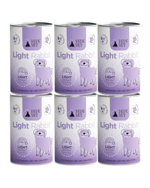 PAKA ZWIERZAKA PEPE Vet Light Rabbit 6x400 g konzervy pro psy podporující redukci nadváhy