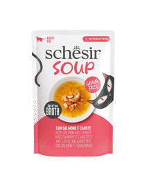SCHESIR Polévka Losos s mrkví 40 g doplňková polévka pro kočky