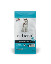 SCHESIR Original Medium Adult Ryby 12 kg granule pro dospělé psy středních plemen