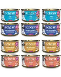 SCHESIR Sada smíšených příchutí ve vývaru 12x85g (4 příchutě)